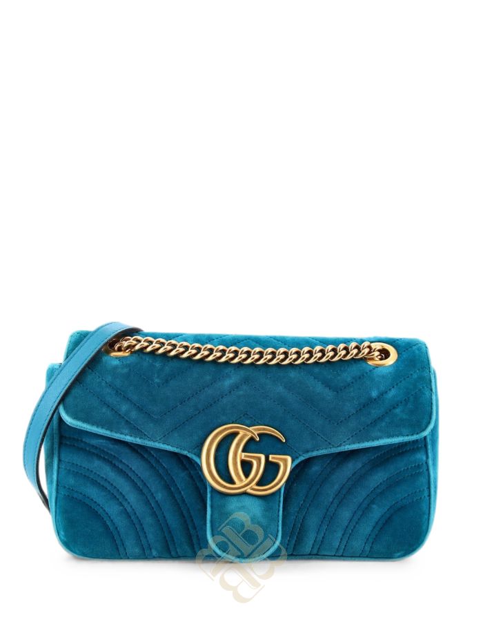 Túi đeo chéo Gucci GG Marmont Flap Bag Matelasse Velvet Small shoulder bag D3B393YH18TS1BED