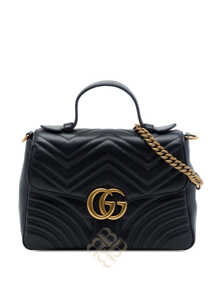 Túi xách đeo chéo Gucci Small GG Marmont Matelasse Leather Top Handle Bag satchel 4AQDIINZHQOTUK7W